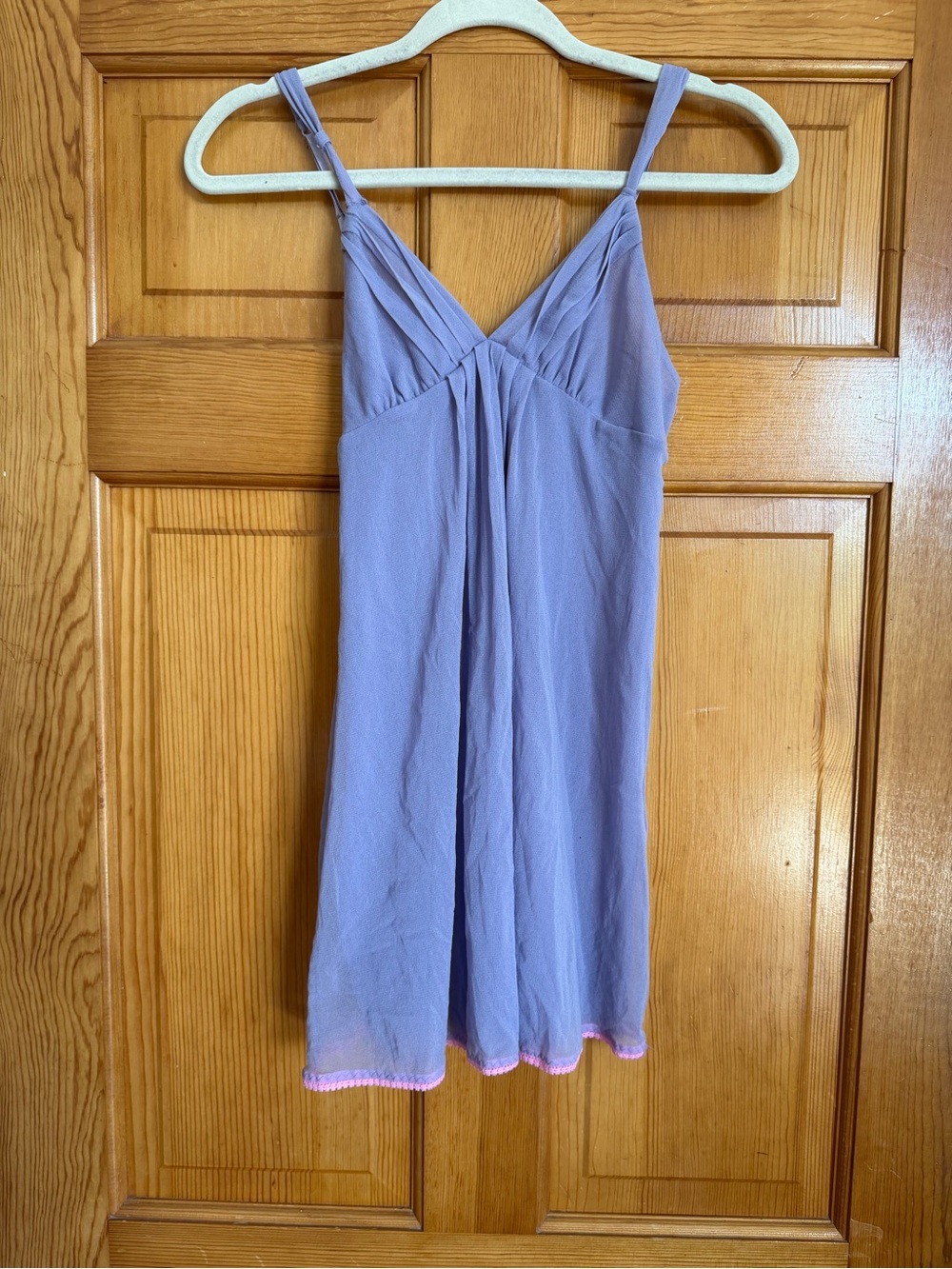 On Gossamer Lavender Sheer Mesh Babydoll Chemise Nightgown - Size Medium